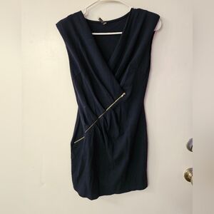 Cefiam Navy Blue Zipper Dress